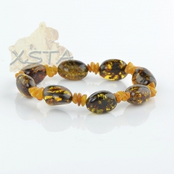 Chips olive amber bracelet